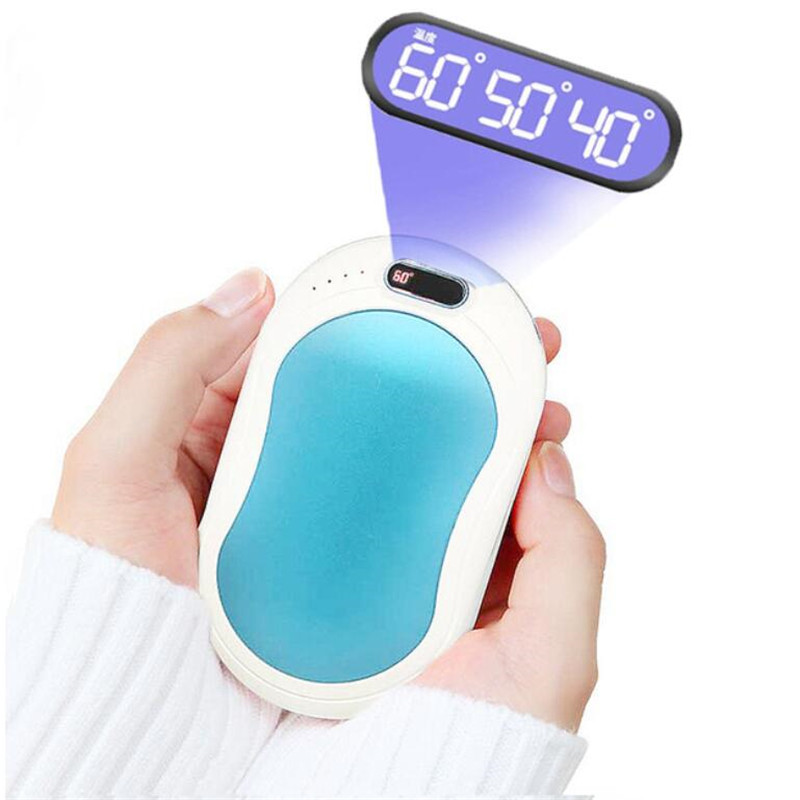 3 livello caldo 10000mAh 4 in 1 scaldamani elettrico ricaricabile USB riscaldamento a doppio lato mini 5V tasca a lunga durata potenza Banca Warme: Cielo Blu