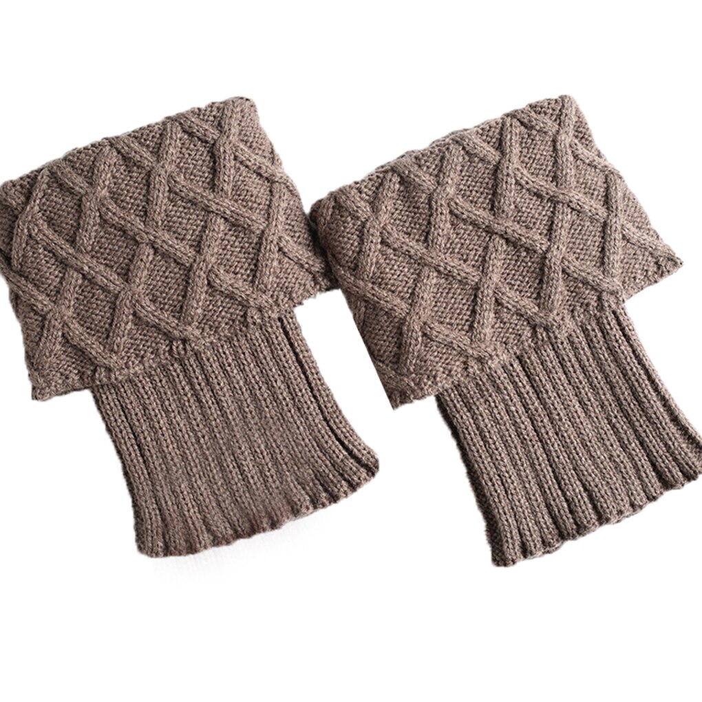 Women Crochet Boot Cuffs Knit Toppers Boot Socks Winter Leg Warmers 1 Pair: NO.2