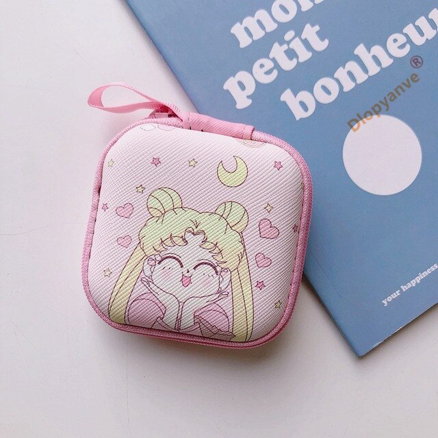 De dibujos animados Mini cremallera duras de funda, soporte Portátil Bolsa auriculares caja auriculares bolsa de almacenamiento de protector de Cable USB organizador: 03