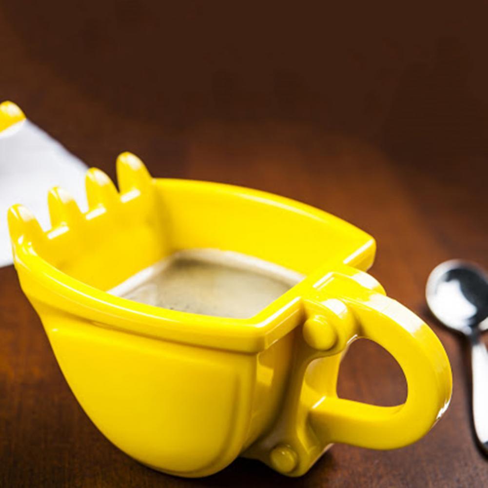 Grävmaskin skopa modell kaffe vatten muggar kopp med sked