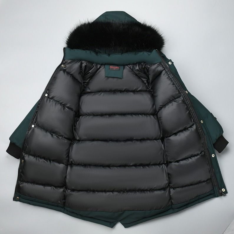 Jongens Winter Katoen Lange Fluwelen Dikke Katoenen Jas Geborduurd Borst Badge Met Grote Bontkraag Jongens Jassen 2 kleuren