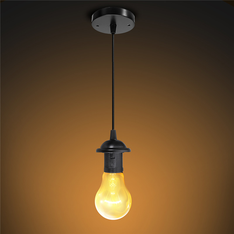 E27 lampor interiör ljuskrona med tak ljuskrona hantverksskruv takrosa lampa pvc tyg flex lampa  ac110v: Svart