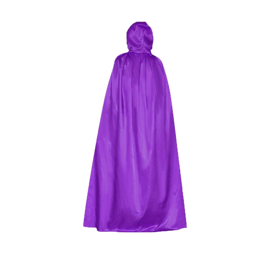 Misterioso cor sólida capa de halloween esfregando com chapéu grande traje cosplay capa clássico com capuz capa de bruxa criança: S / Azul