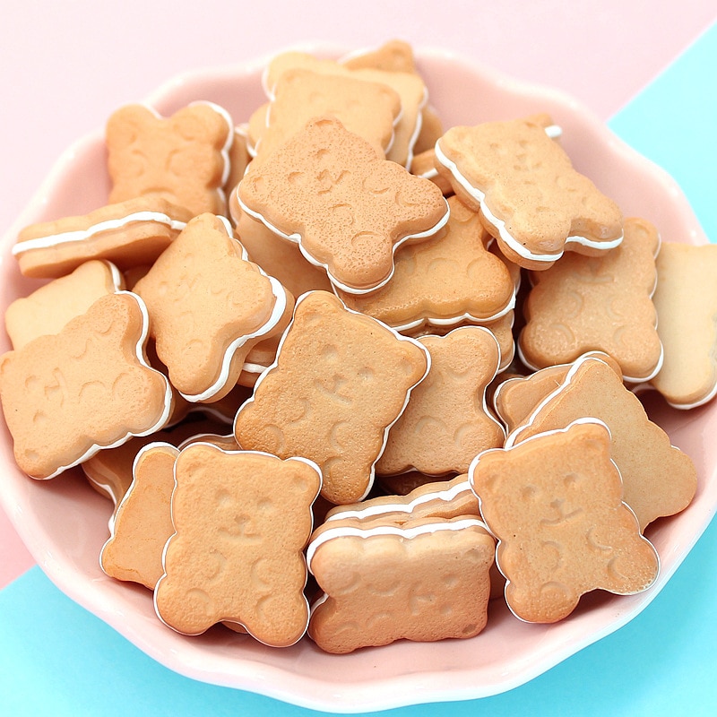 BoxiSlime Charms Resin Bear Biscuits Additives Supplies Accessories DIY Kit for Fluffy Clear Cloud Crunchy Slime Clay