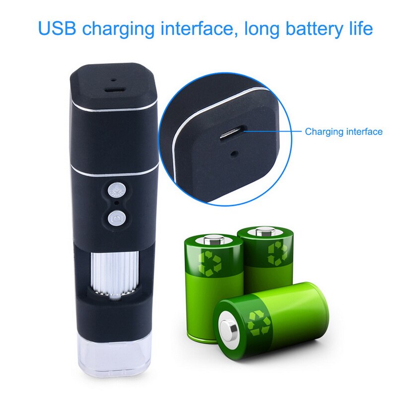 1000X WIFI Digital Microscope 1080P Wireless Smartphone Mobile Phone Microscope Adjustable 8 LED with Stand For phone For Window