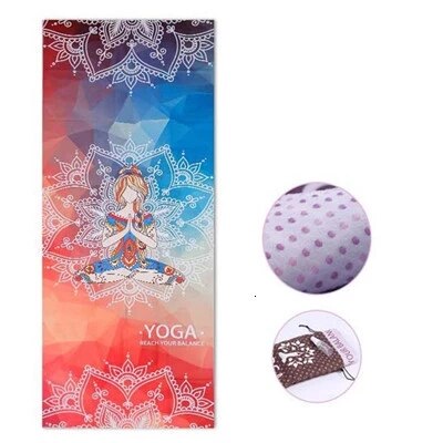 Yoga Handdoek Siliconen Antislip Mat Deken Pilates Mat Milieu Fitness 183*65Cm Microfiber Afdrukken Geweven Handdoek: 4