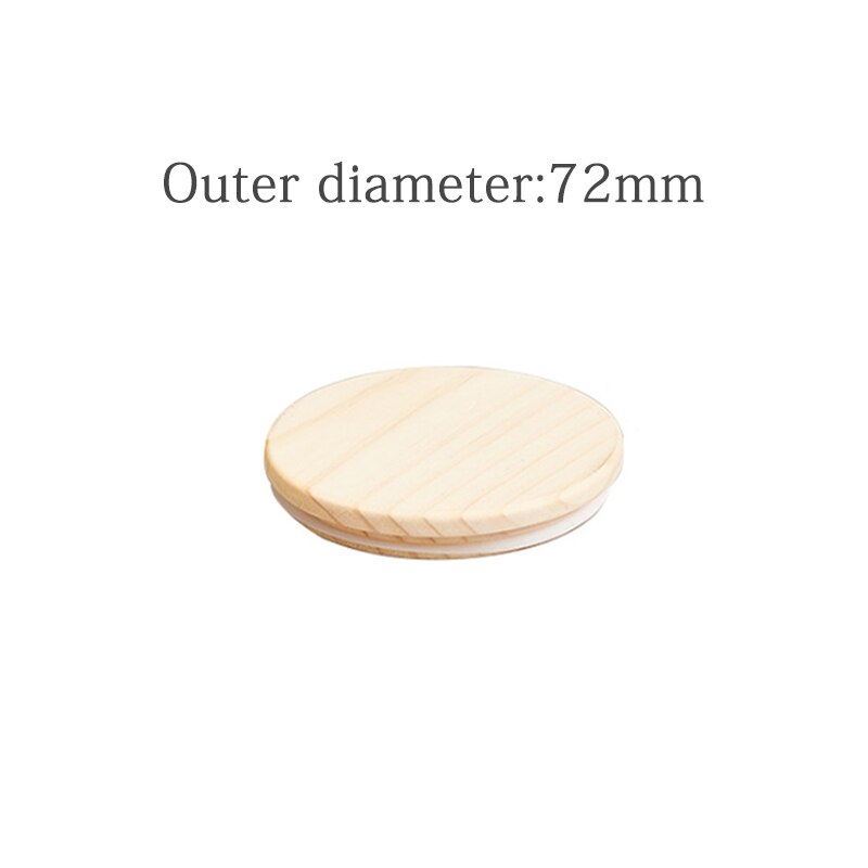Natural Pine Wooden Cover Lid Reusable Kitchen Tissue Bottle Sealing Cap Canned Storage Mason Jar Lids Wide Mouth Cover Wood Lid: 72mm
