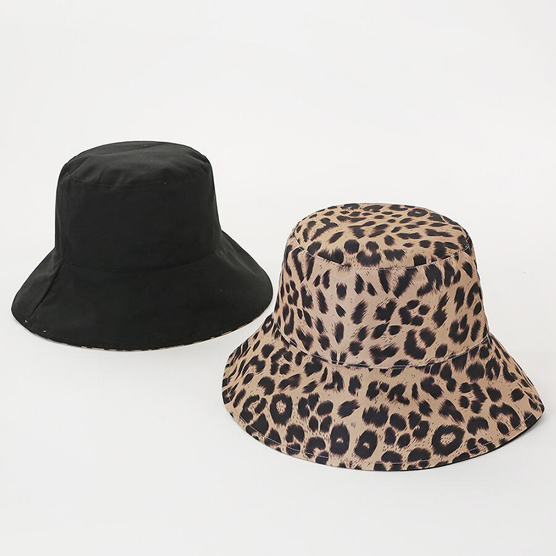 otoño invierno cálido plegable de punto de leopardo Zebra cubo sombrero para mujeres pescador sombreros Floppy protección del sol gorras cálidas