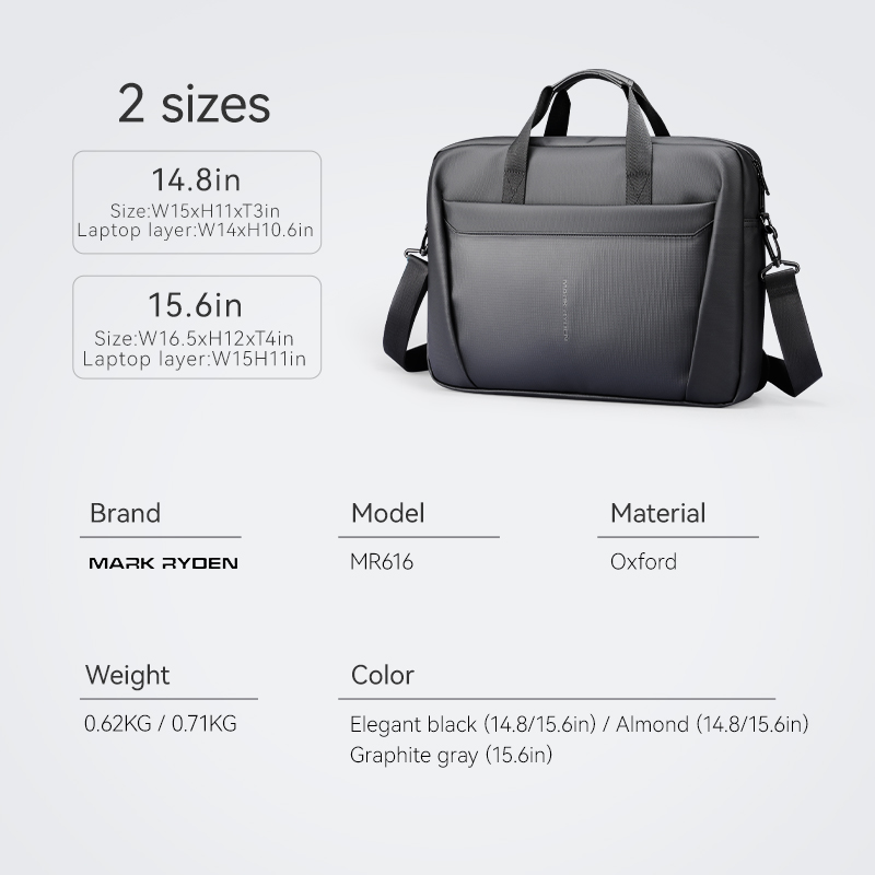 Mark Ryden Capacity Briefcase Travel 15.6in Laptop Document Organizer Shoulder Bag Business Ipad Phone Notebook Storage Handbag