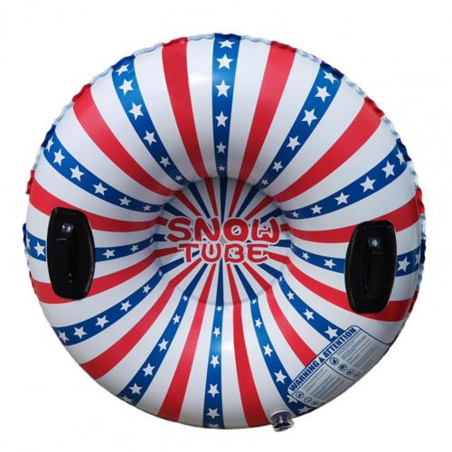 55% Inflatable Snow Sled Comfortable Easy to Inflate PVC Xmas Snowman Sledding Tube for Skiing: Red White Blue