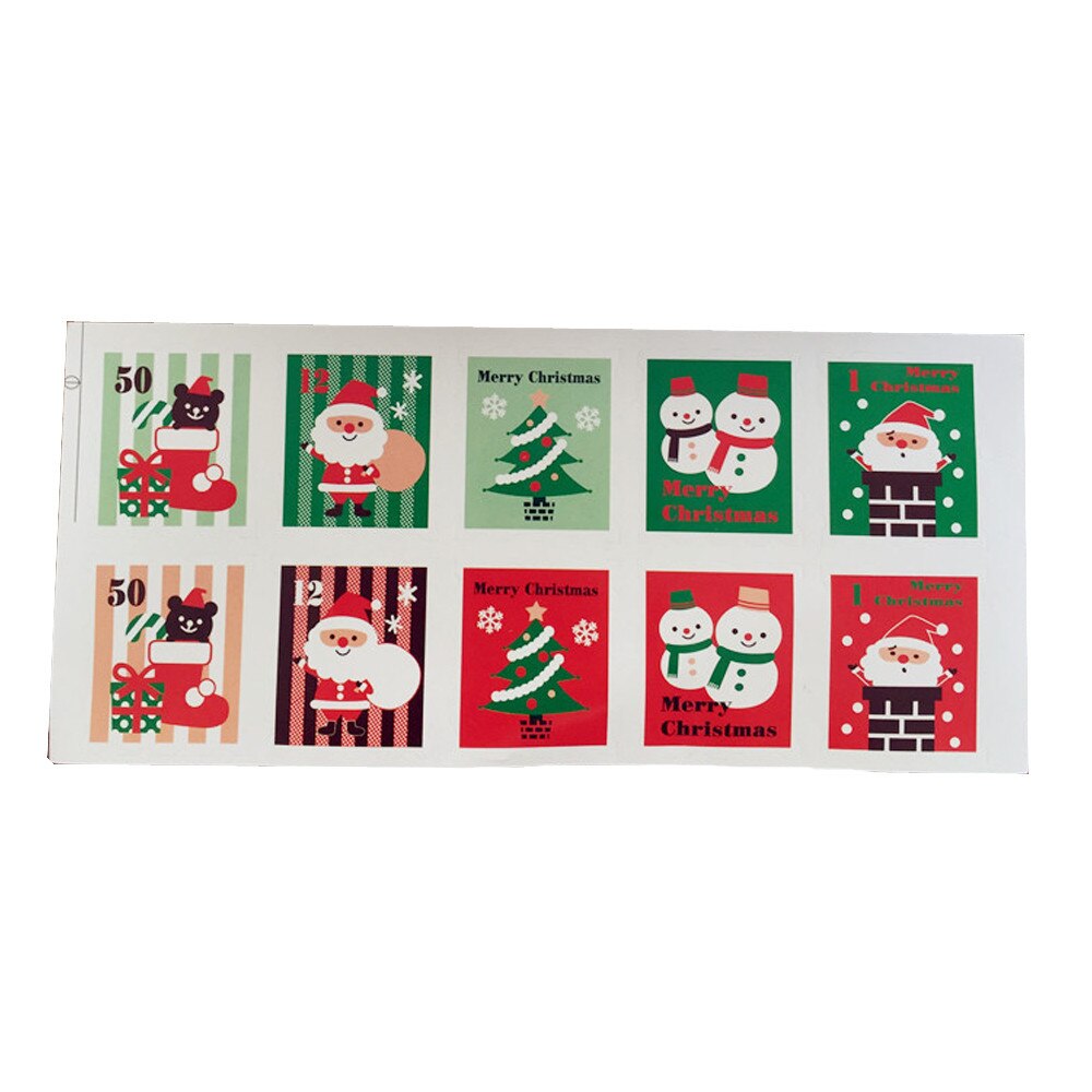 Christmas Stamps 5 Sheets Envelope Seal Sticker Label Stickers For Card Making Decoration Year