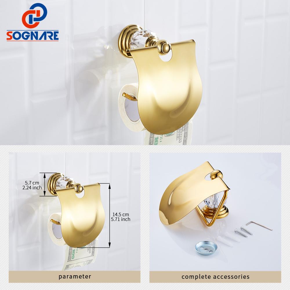 Luxury Gold Crystal Bathroom Accessories set 6pcs Bath Hardware Sets Wall-mounted Soap Holder,Towel Rail,Toilet Paper Holder