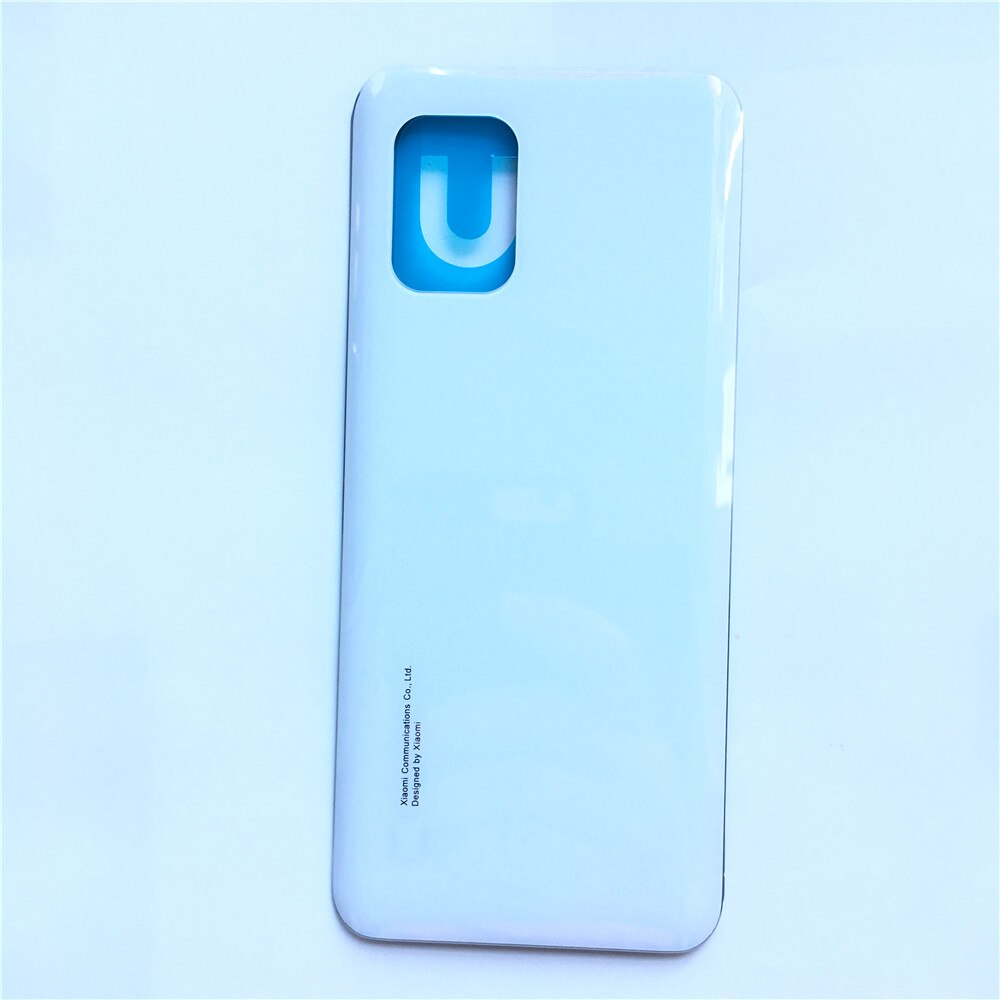 Voor Xiaomi Mi 10 Lite Batterij Cover Deur Terug Glas Mi10 Lite 5G Achter Behuizing Deur Case Batterij Cover vervangende Onderdelen: White