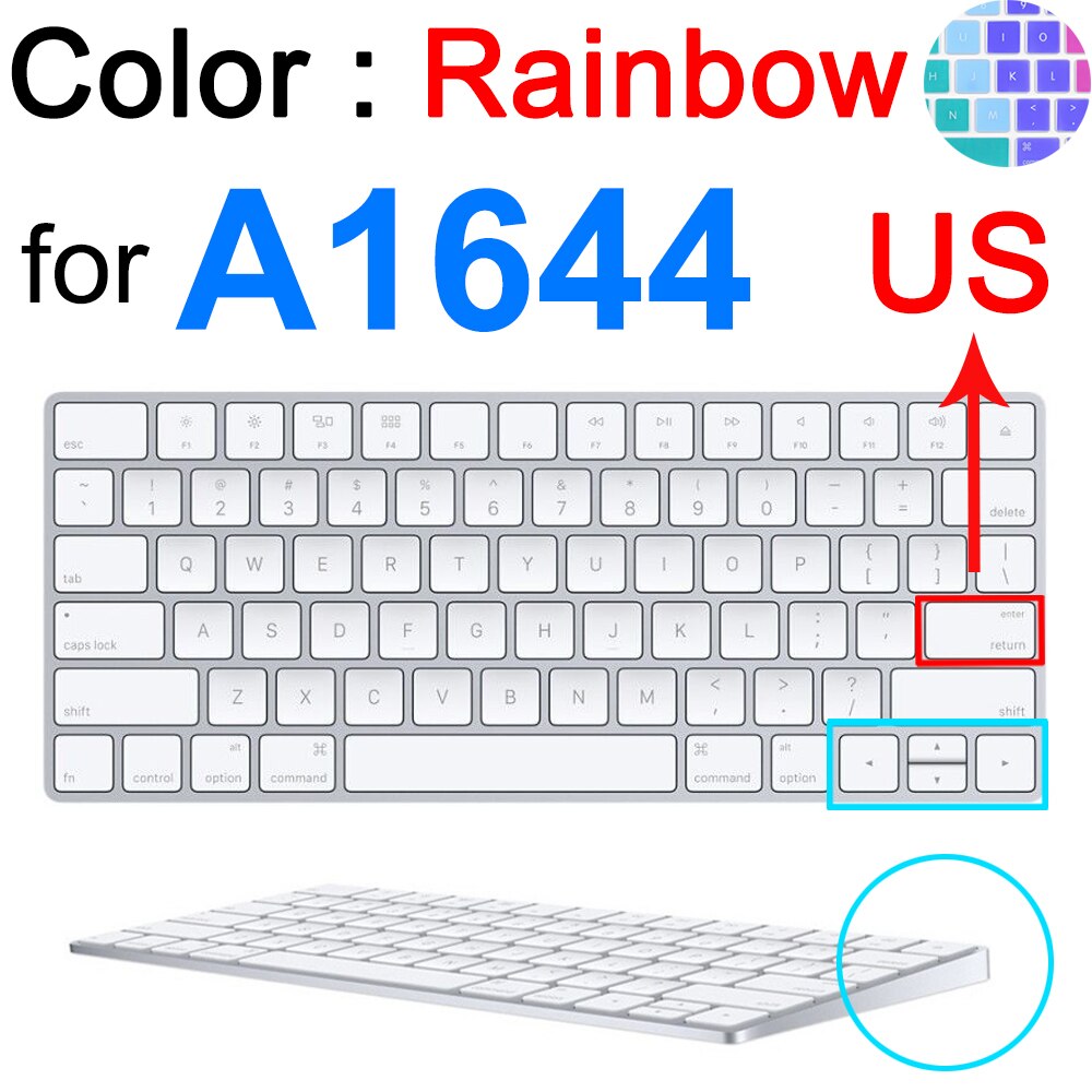 Keyboard Cover Voor Imac Draadloze Bluetooth Magic Voor Apple A1644 A1314 A1843 A1243 G6 Numeriek Toetsenbord Clear Eu Ons Protector huid: Rainbow for A1644 US