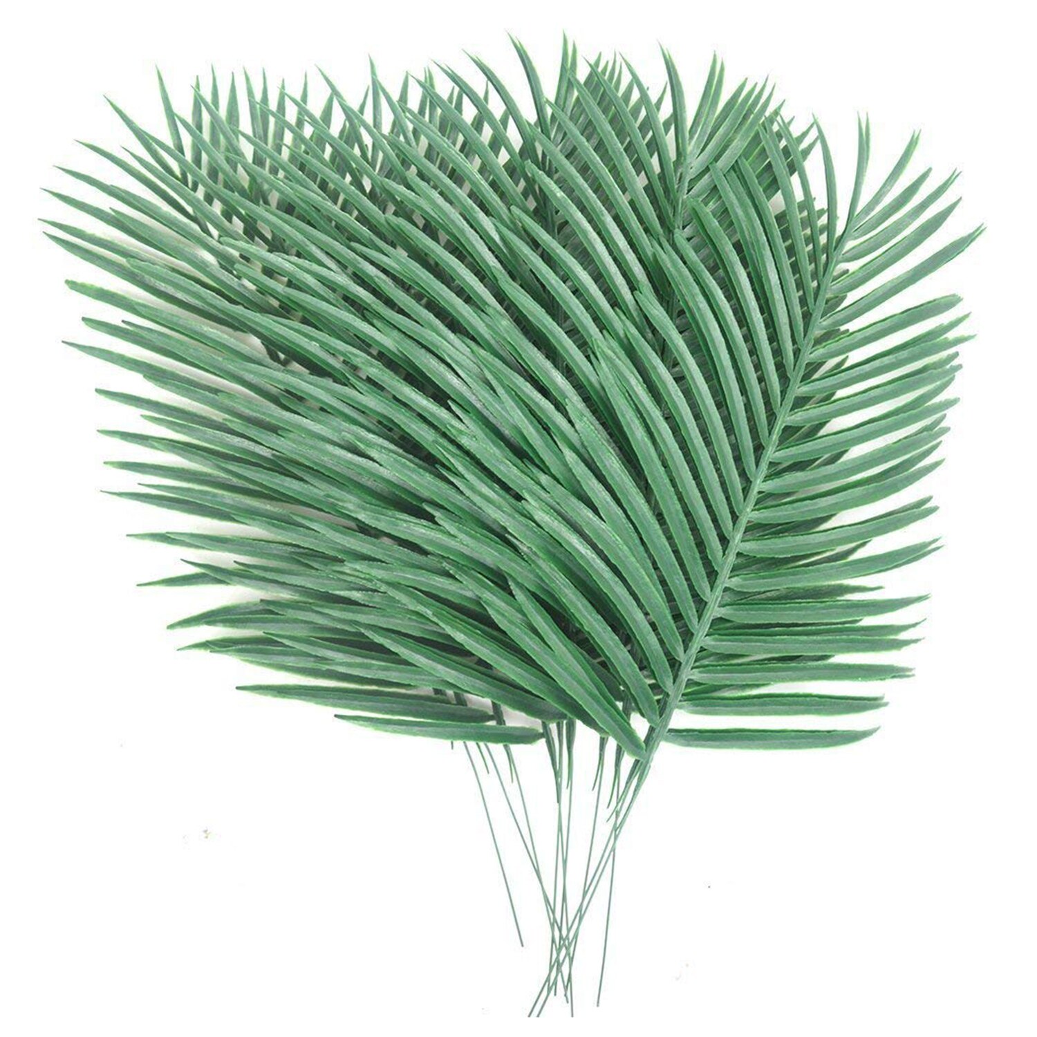 10Pcs Kunstmatige Palmboom Faux Bladeren Groene Planten Greenery Voor Bloemen Arrangement Bruiloft Decoratie