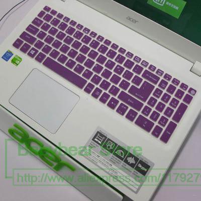 15 inch Keyboard Protector Silicone Cover for Acer Aspire E 15 15.6" E5-576G E5-576 E5 576G E5-575g 575G: purple