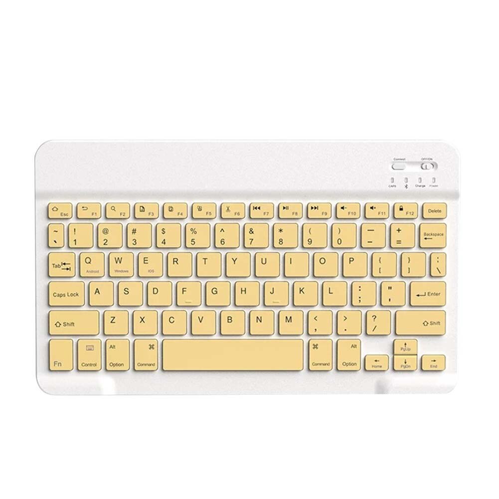 Ensemble de claviers de souris Bluetooth, pour tablette de téléphone portable Ipad, universel, Ultra-fin, sans fil rose: Yellow Keyboard