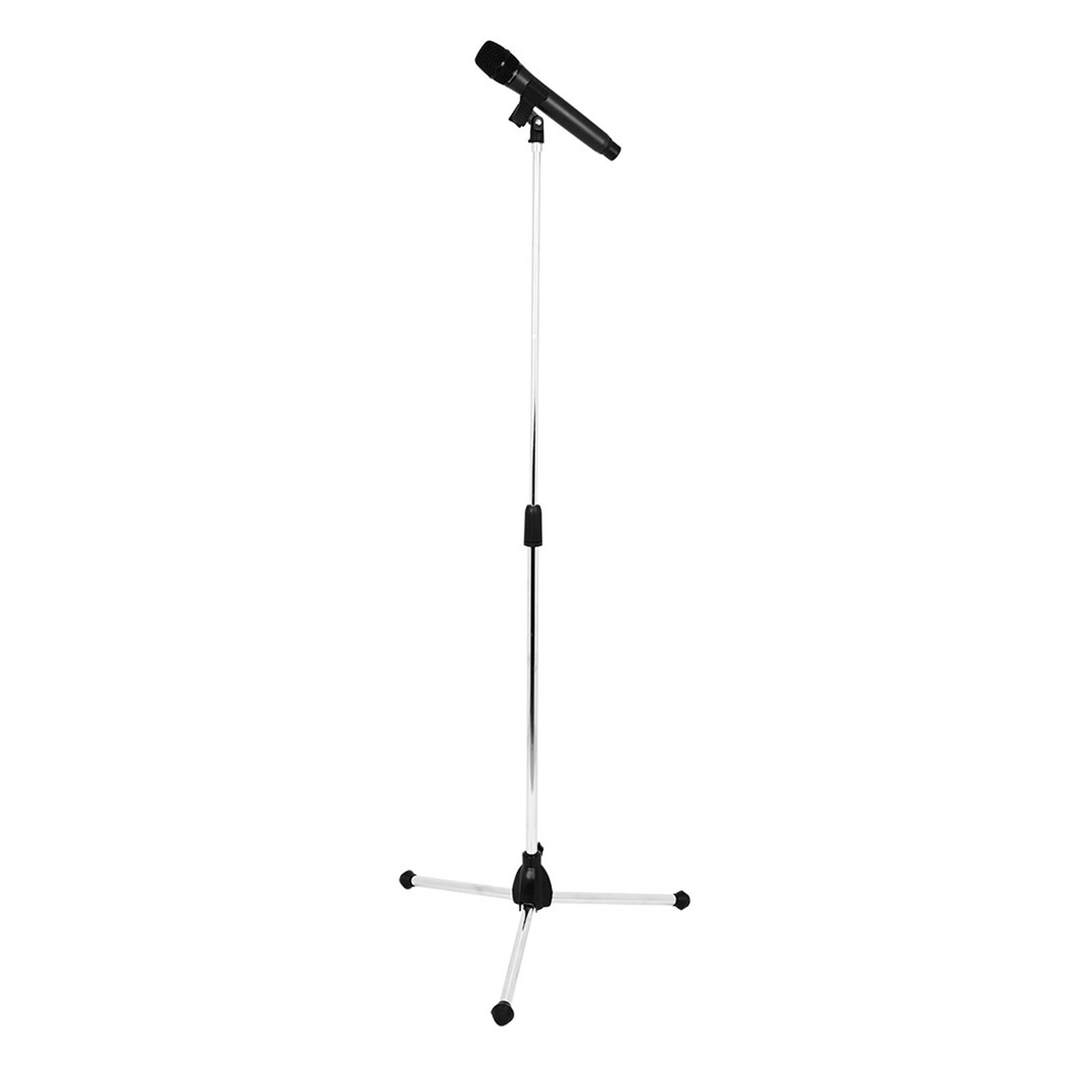 Telescopic Microphone Stand Stage Mic Tripod Holder 2 Mic Clip