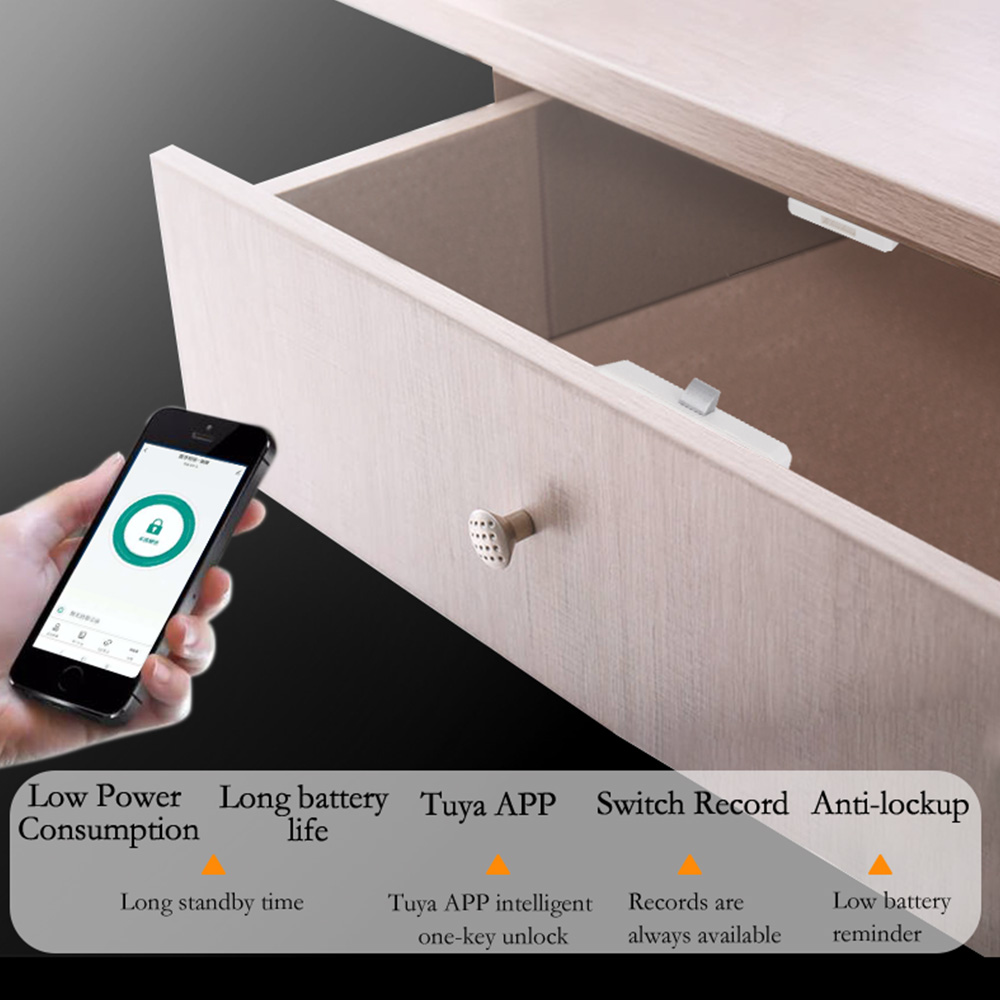 Tuya APP/tarjeta EM desbloqueo cerradura de cajón inteligente sin agujero archivador mueble electrónico sin llave Invisible NFC Sensor cerraduras interruptor