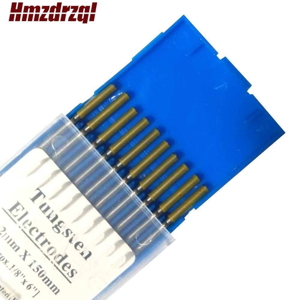 WL15 10 Stuk Gouden Kleur 1.0/1.6/2.0/2.4/3.0/3.2/4.0Mm * 150Mm Lanthanated Wolfraamelektrode Hoofd Wolfraam Naald/Staaf Voor Wel