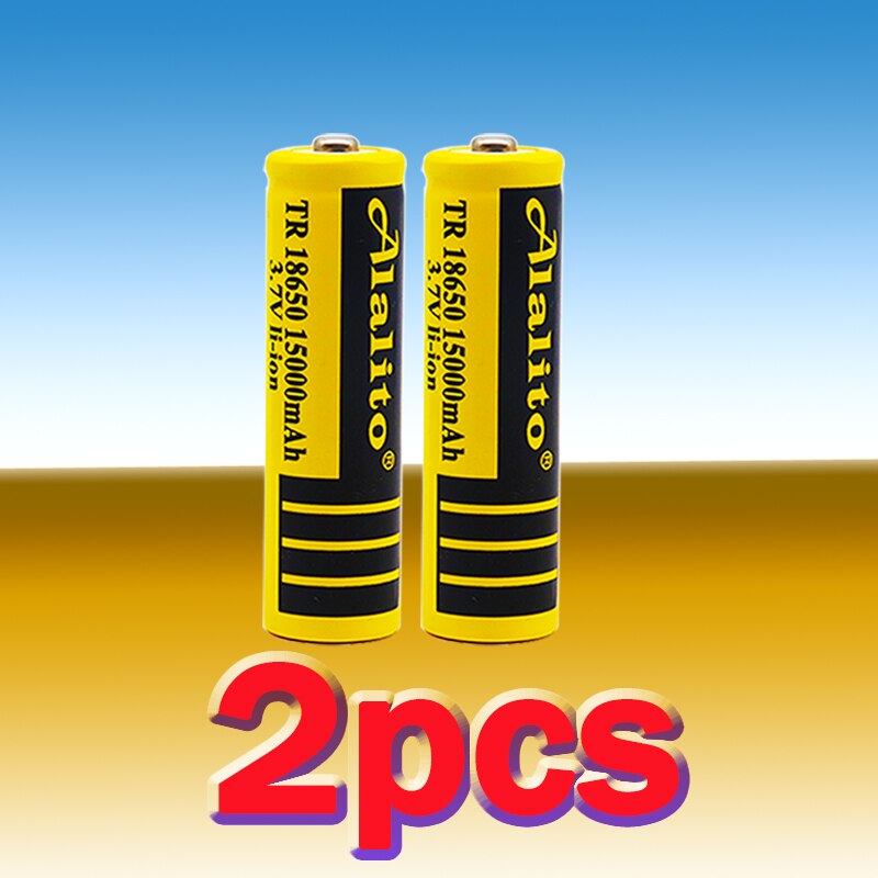 18650 battery 3.7V 15000mAh rechargeable liion battery for Led flashlight battery 18650 battery +USB charger: Gold