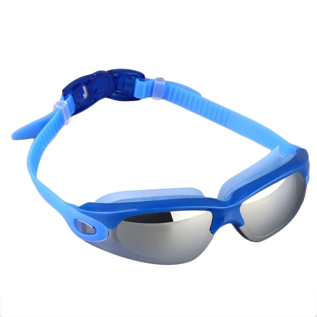 Resistance WaterProof Swim Glasses Electroplating AntiFog Swim Goggles Polycarbonate Lenses to Resist Impact