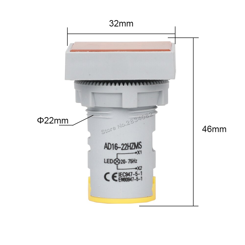 22mm 20-75hz digital display frekvensmätare hertz hz meter rund fyrkantig led lndicator monitor signal ljus tester mätare