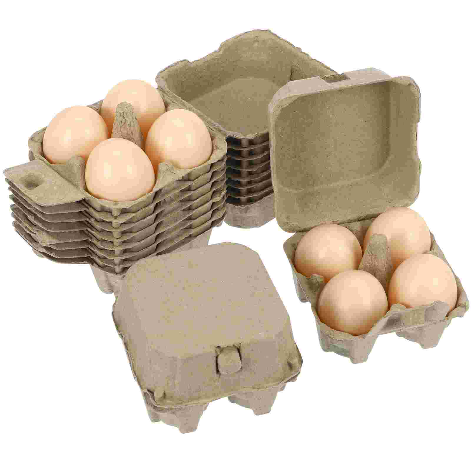 Organizador de huevos para refrigerador, soporte para bandeja, cartón vacío, pulpa, 10 Uds.: Default Title
