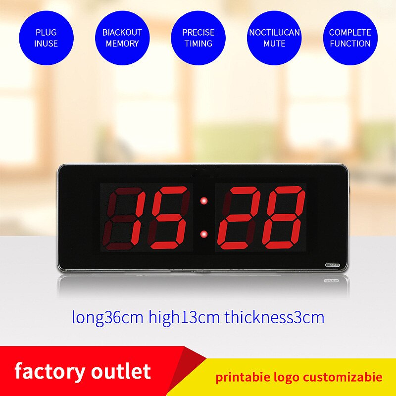 Digital 4 Digits 6 Digtis Home Living Room Wall Clock Electronic Desk Clock with 12 24 H Time Wall Mounted