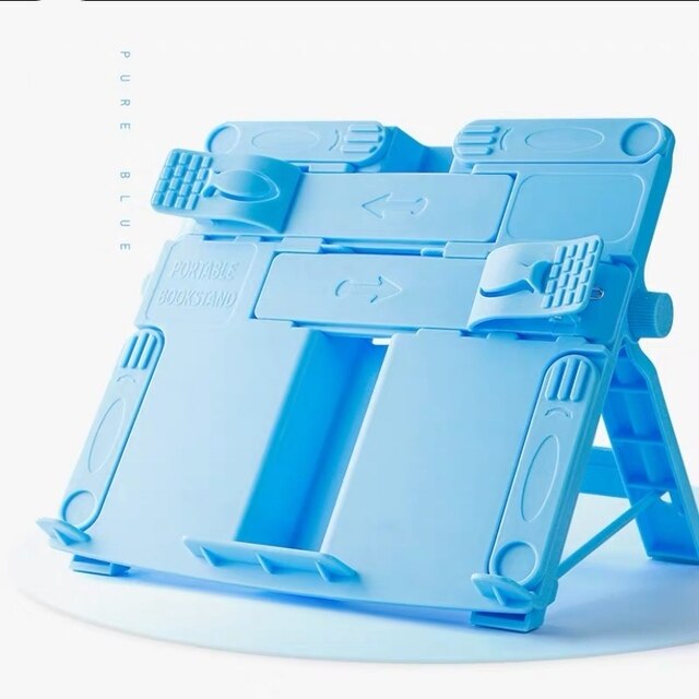 Multicolor Boek Standhouder Draagbare Opvouwbare Boekensteun Bookstand Lezen Ondersteuning Student Kinderen Schrijven Beugel Office Tools: blue