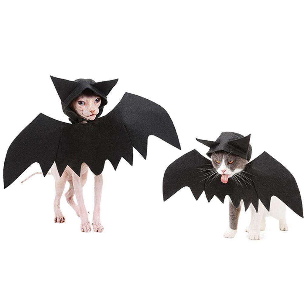 Dla zwierzaka na Halloween skrzydła nietoperza kostiumy z kapeluszem przebranie zwierzę domowe pies Kot rekwizyty robić Cosplay