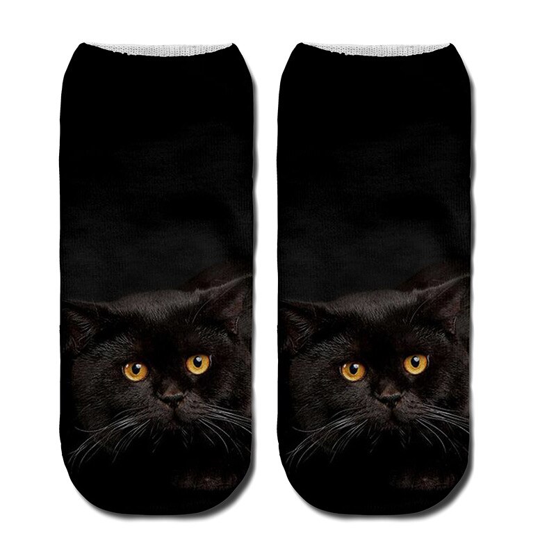 Calcetines hasta el tobillo con estampado de gato en 3d para niños y adolescentes, 1 par, calcetines hasta la rodilla con amortiguadores para niñas, calcetines para niños: kids Socks 5