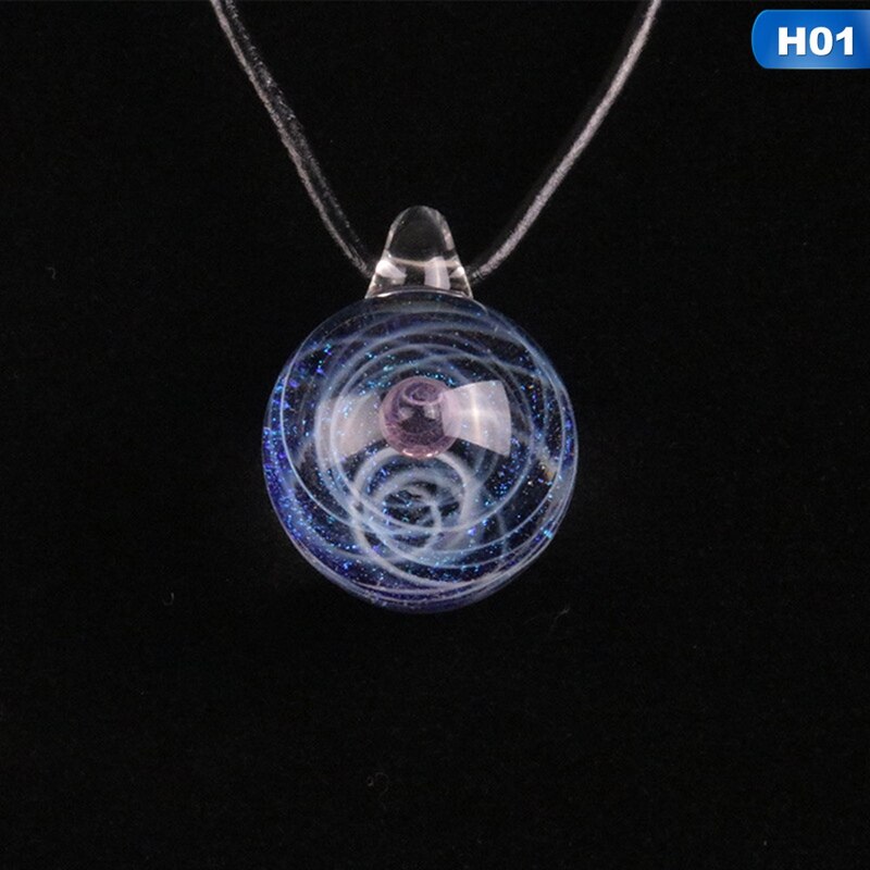 2019 Creativo Pianeta di Cristallo Stelle Sfera di Vetro Galaxy Modello di Catena In Pelle Pendenti con gemme e perle Collana Galaxy Bella Collana: H01