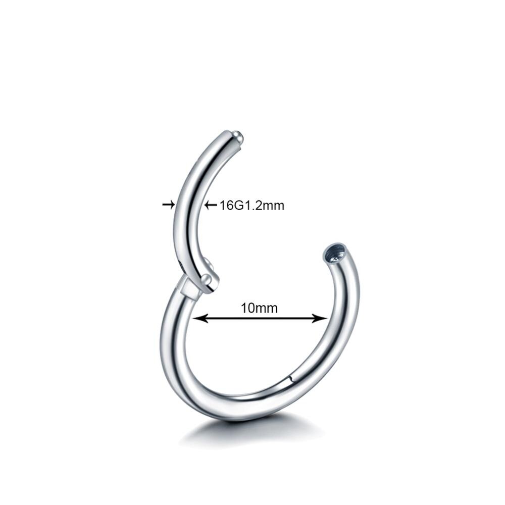 1PC Titan Nase Band Septum durchbohren Clicker 18G Klapp Segment Ringe Lippe Wendel Daith Conch Knorpel Ohrringe sexy schmuck: 16G 1.2x 10mm