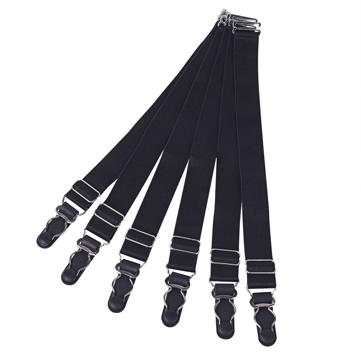8 Styles Garment Hooks Suspenders Belt with Leather Polyester Elastic Clip-on Braces