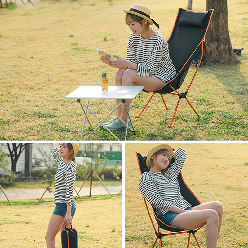 Outdoor Camping Chair Oxford Cloth Portable Folding Lengthen Camping Seat for Fishing Festival Picnic BBQ Beach Ultralight Chair
