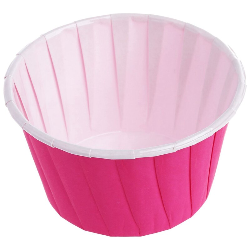 100X Paper Baking Cup Cake Cupcake Cases Liners Muffin Dessert Wedding Party, Rose Red &amp; White