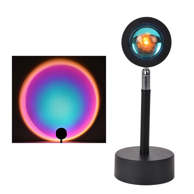 Rainbow Projection Lamp USB Table Atmosphere LED Night Light Projector: B