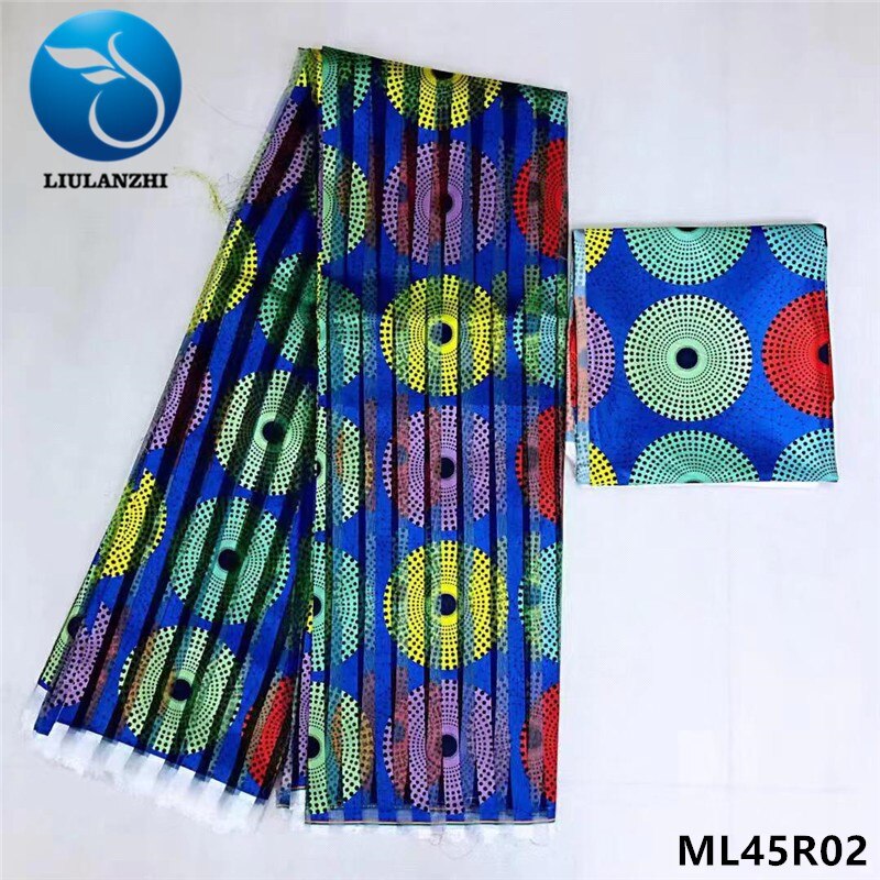LIULANZHI-ruban africain pour couture de robe, à cire anakra, organza, 4 mètres 2 mètres, ruban africain pour couture de robe, ML45R01-21: ML45R02