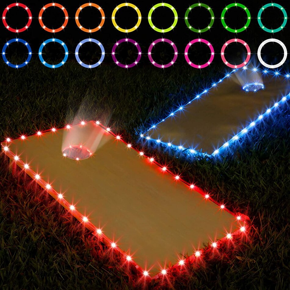 Fofun 1/2/4 Pack Cornhole Lichten 16 Kleuren Veranderen Cornhole Raad Rand En Ring Led Verlichting Met Afstandsbediening cornhole Games