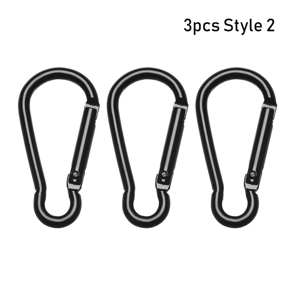 3pcs/set Heart-shaped Aluminum Carabiner Key Chain Clip Outdoor Keyring Hook Water Bottle Hanging Buckle Travel Kit Accessories: Style2