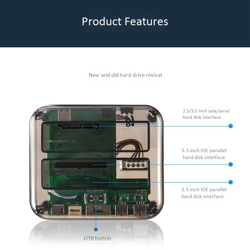 Stacja dokująca HDD USB3.0 IDE SATA obudowa dysku twardego obudowa dysku twardego dla 2.5 /3.5 Cal HDD/SSD czytnik kart