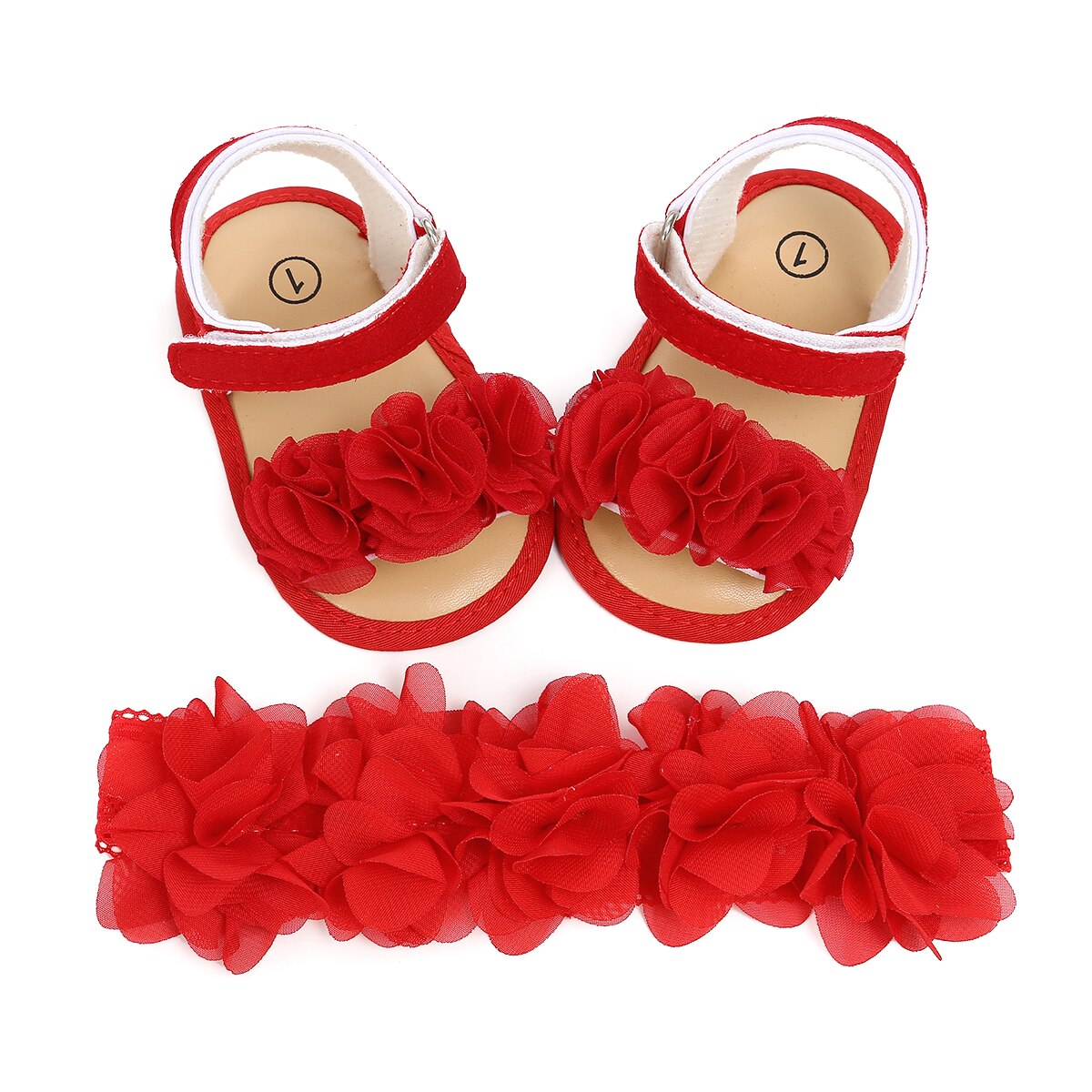Pudcoco Nette Prinzessin Blumen Baby Mädchen Sandalen Anti-Unterhose Weiche Sohle Schuhe Kleinkind Prewalker Mokassin Baby Erste Sommer Wanderer: rot / 13-18 Monate