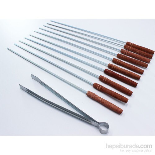 Akt pinces manche en bois barbecue Grill 10 Lu brochettes 422354 turc Urfa repas pique-nique viande bâton droit BBQ grill outil