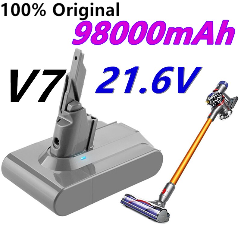 2022 Dyson V7 Batterij 21.6V 98000Mah Li-Ion Oplaadbare Batterij Voor Dyson V7 Batterij Animal Pro stofzuiger Vervanging