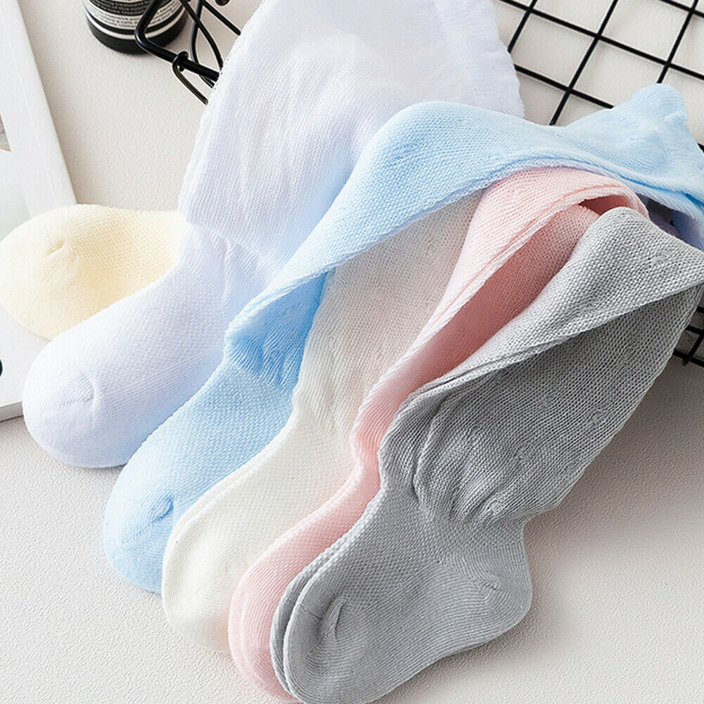 Chaussettes montantes en coton extensible pour bébés et enfants de 0 à 3 ans, collants avec nœud en ruban, pour chauffe-jambes, solide, mignon et mignon