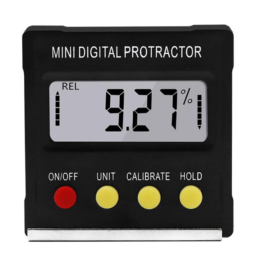 Black Mini 360 Degree Digital Inclinometer Electronic Slope Level Protractor Magnetic Base Measuring Tools Magnetic Angle Ruler