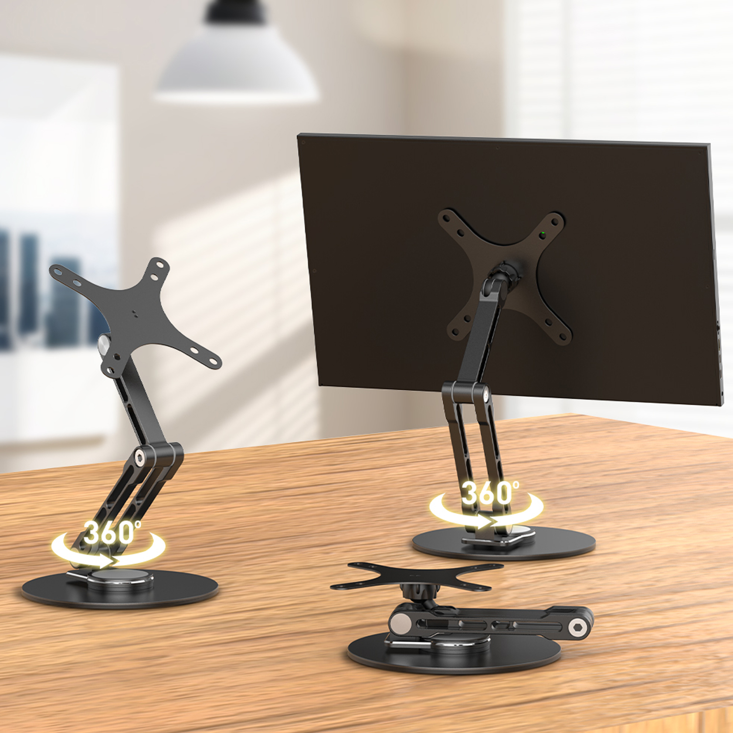 Cdisplay Portable Monitor VESA Stand Height Adjustment Monitor Table Stand Desk Mount for 13-18" Computer Screen