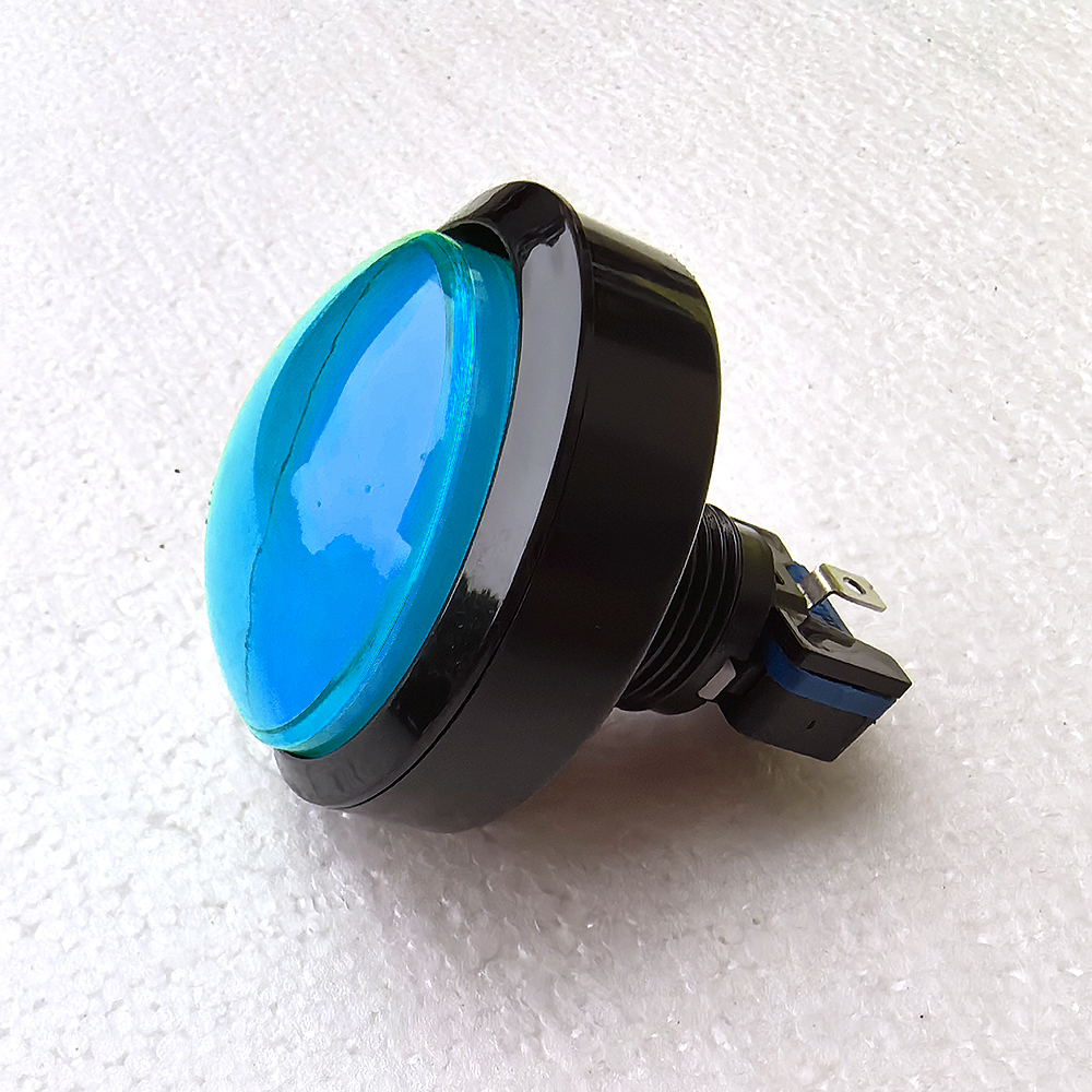 60mm runde, konvexe LED-beleuchtete drucktaster mit  dc5v/12v glühbirnen für Arkade-spielautomaten (kranbasketball-verkaufsautomaten): Blau