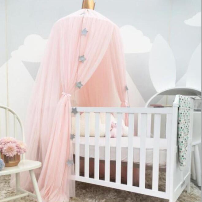 Cortina pendurada com 10 camadas/fios para bebês, tenda de pendurar em domo, princesa, coroa de meninas, decoração de quarto de criança: pink 10 layer